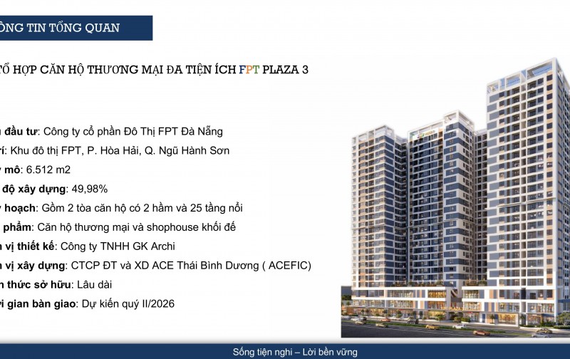 Căn hộ FPT PLAZA 3 Đà Nẵng - Sở hữu căn hộ chỉ từ 420tr/Căn 2PN - Hỗ trợ vay 75%.